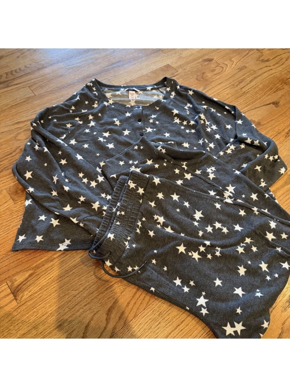 VICTORIA SECRET WOMENS STAR PRINT GRAY PAJAMAS XXL